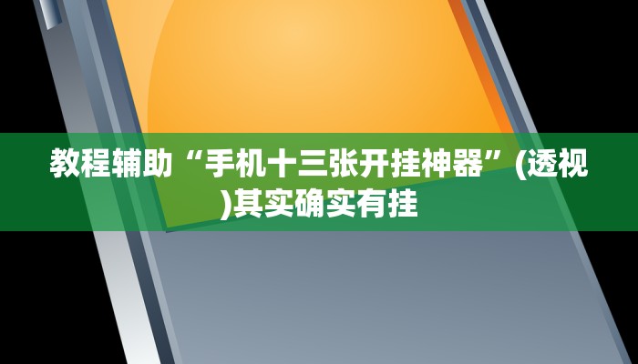 教程辅助“手机十三张开挂神器”(透视)其实确实有挂