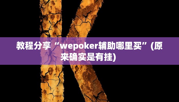 教程分享“wepoker辅助哪里买”(原来确实是有挂) 