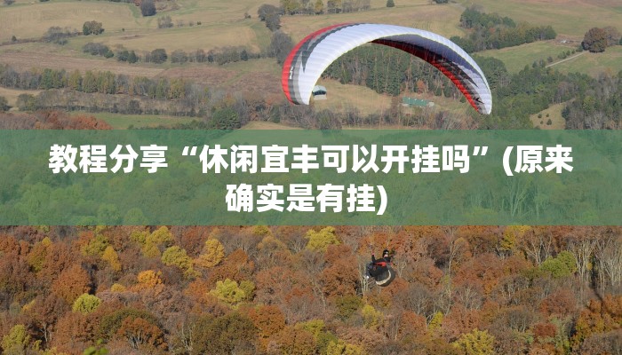 教程分享“休闲宜丰可以开挂吗”(原来确实是有挂) 