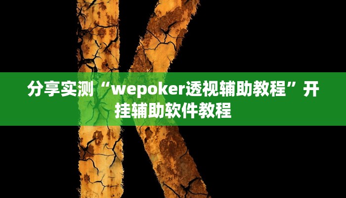 分享实测“wepoker透视辅助教程”开挂辅助软件教程