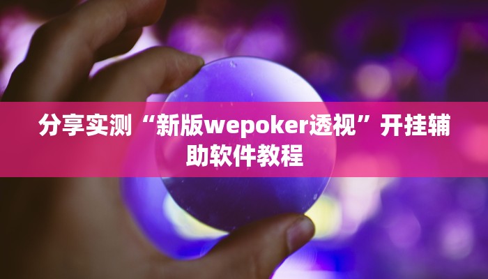 分享实测“新版wepoker透视”开挂辅助软件教程 分享实测“新版wepoker透视”开挂辅助软件教程