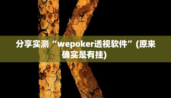 分享实测“wepoker透视软件”(原来确实是有挂) 分享实测“wepoker透视软件”(原来确实是有挂)