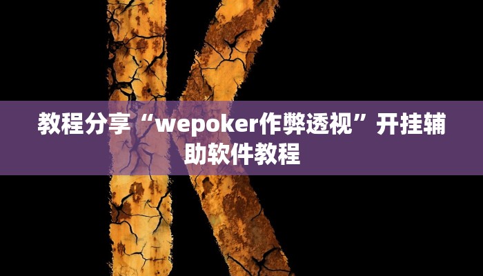 教程分享“wepoker作弊透视”开挂辅助软件教程