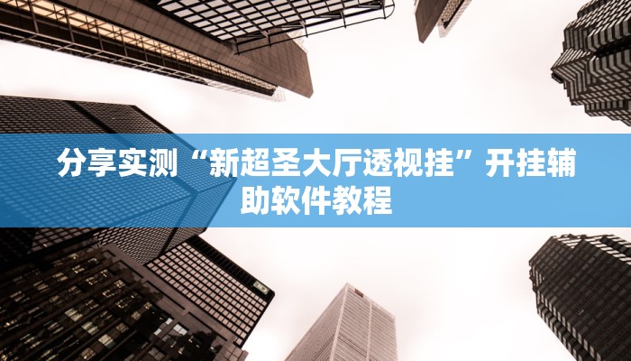 分享实测“新超圣大厅透视挂”开挂辅助软件教程 分享实测“新超圣大厅透视挂”开挂辅助软件教程