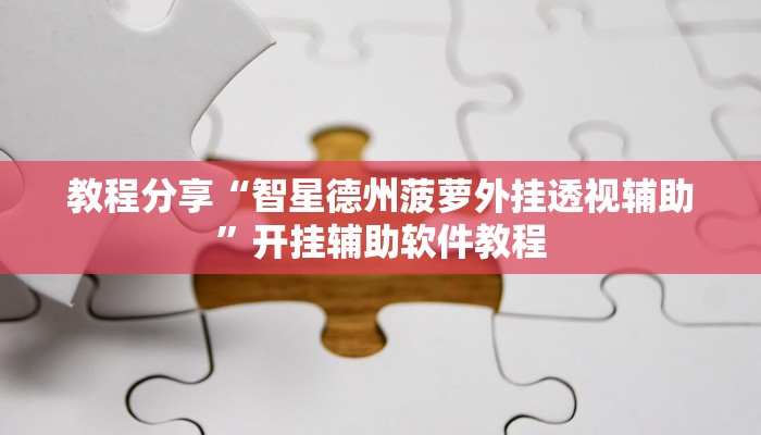 教程分享“智星德州菠萝外挂透视辅助”开挂辅助软件教程