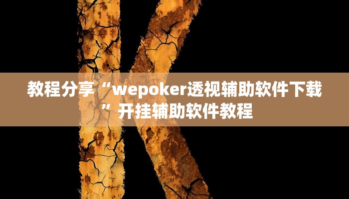 教程分享“wepoker透视辅助软件下载 ”开挂辅助软件教程