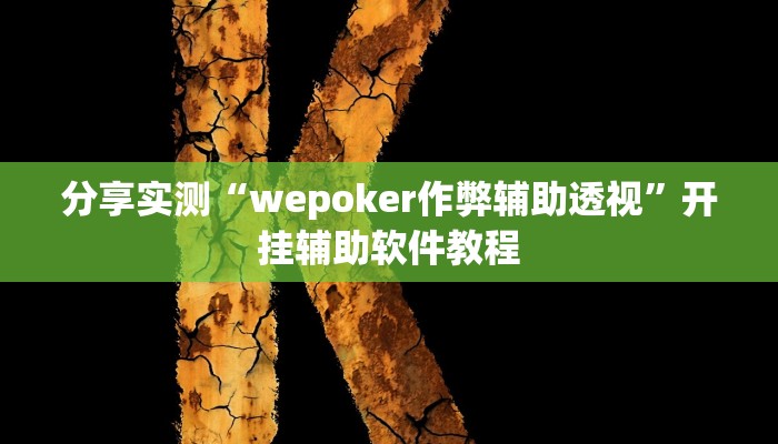 分享实测“wepoker作弊辅助透视”开挂辅助软件教程
