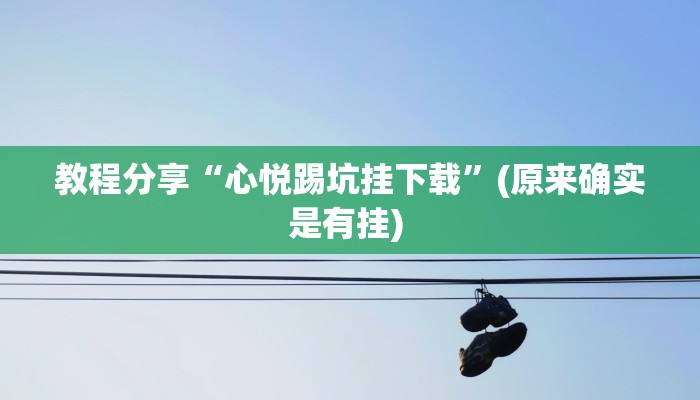 教程分享“心悦踢坑挂下载”(原来确实是有挂) 