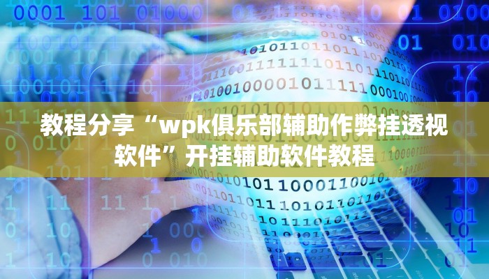 教程分享“wpk俱乐部辅助作弊挂透视软件”开挂辅助软件教程