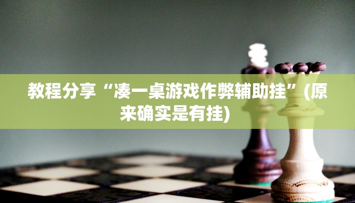 教程分享“凑一桌游戏作弊辅助挂”(原来确实是有挂) 