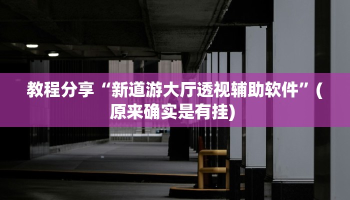 教程分享“新道游大厅透视辅助软件”(原来确实是有挂) 