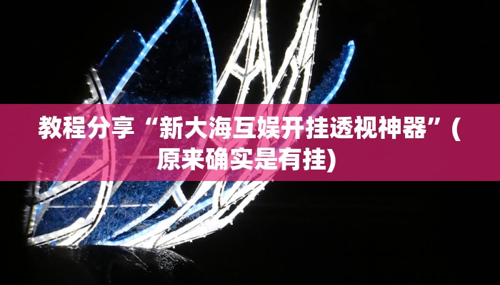 教程分享“新大海互娱开挂透视神器”(原来确实是有挂) 