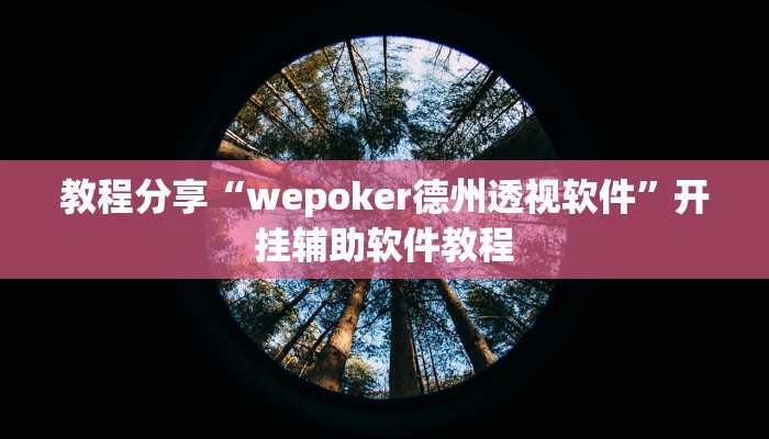 教程分享“wepoker德州透视软件”开挂辅助软件教程
