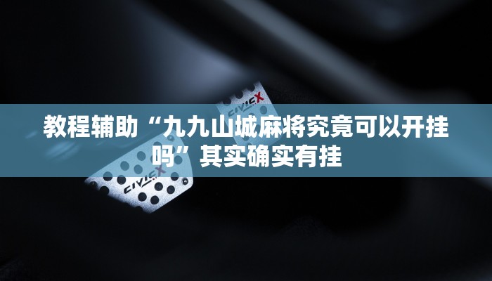教程辅助“九九山城麻将究竟可以开挂吗”其实确实有挂