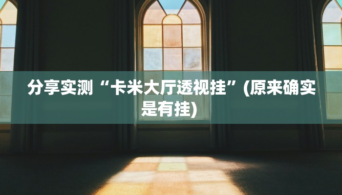 分享实测“卡米大厅透视挂”(原来确实是有挂) 