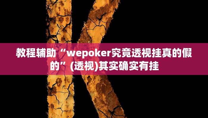 教程辅助“wepoker究竟透视挂真的假的”(透视)其实确实有挂