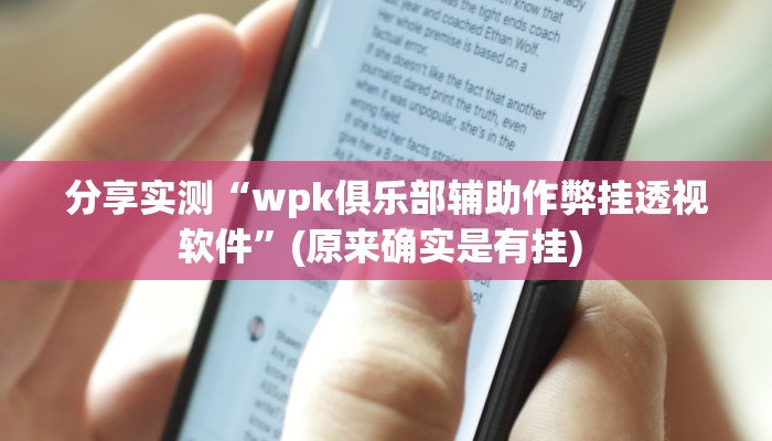 分享实测“wpk俱乐部辅助作弊挂透视软件”(原来确实是有挂) 