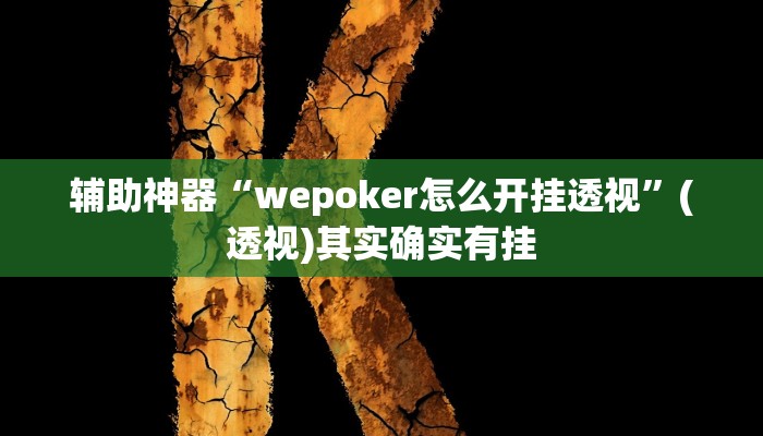 辅助神器“wepoker怎么开挂透视”(透视)其实确实有挂