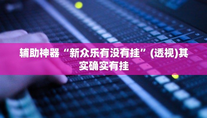 辅助神器“新众乐有没有挂”(透视)其实确实有挂