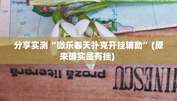 分享实测“微乐春天扑克开挂辅助”(原来确实是有挂) 分享实测“微乐春天扑克开挂辅助”(原来确实是有挂)